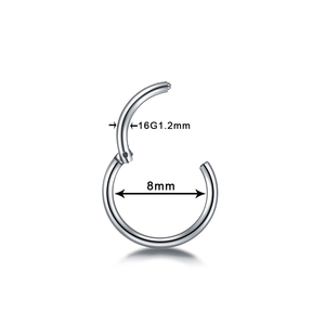 10 pcs/lot titane articulé Segment nez anneaux mamelon Clicker oreille Cartilage Tragus hélice lèvre Piercing pour unisexe bijoux 16G & 14G - Product Image 2