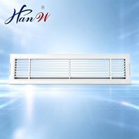 Grille d'aération en aluminium à simple déflection avec lame réglable pour système CVC, pour montage mural ou au plafond, pour l'admission et la sortie d'air