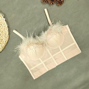 BL33 Plumes <span class=keywords><strong>Bustier</strong></span> Corset Body Jarretière Lingerie Corset Bustiers pour Femme - Product Image 3