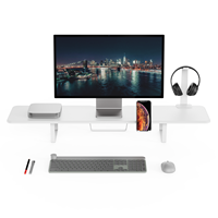 Support de moniteur en bois ergonomique Riser grand organisateur de bureau de stockage avec support de casque pour PC moniteur imprimante pour ordinateur portable