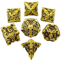 Dés à jouer en alliage de zinc COC RPG D&D Dungeons & Dragons polyédriques à angle droit Cthulhu D20/D6, ensemble de 7 dés moulés