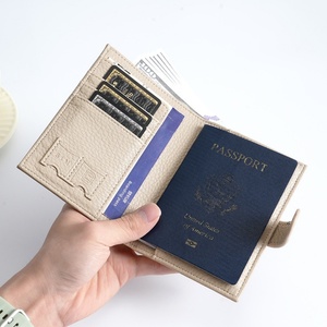 Multifunctional Home Storage Wallet Ticket <b>Holder</b> & <b>Document</b> Protector Universal RFID <b>Passport</b> Case Solid Color PU Leather - Product Image 3