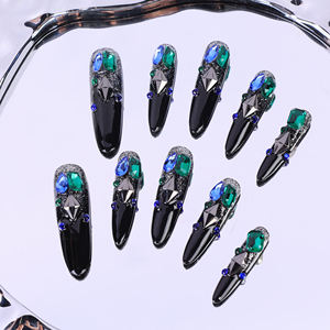 Precio de Fábrica al por Mayor: Uñas Acrílicas 3D de Alta Calidad, Diseño Francés, Cobertura Completa, Forma Ataúd/Cuadrada, Pre-diseñadas, en Caja Original - Product Image 2