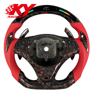 Volant personnalisé en cuir et fibre de carbone avec LED et indicateur de régime pour BMW Série E E87 E90 E91 E92 E93 M3 Série 3 320i 325i 328i 330i 335i - Product Image 1