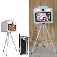 Trépied populaire facile à utiliser pour photomaton, support stable réglable en hauteur, photomaton à écran tactile avec espace réservé pour imprimante