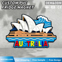 Aimants de réfrigérateur 3D en PVC souple personnalisés pour souvenirs touristiques promotionnels fabriqués en usine