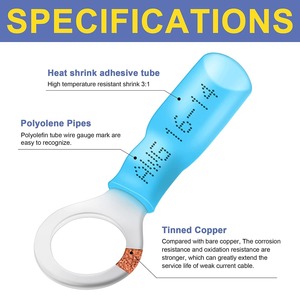 HAISSTRONICA ขั้วต่อวงแหวน 10-22 AWG ทองแดงบริสุทธิ์กันน้ำขั้วต่อแบบยุโรป 280 ชิ้น - Product Image 5