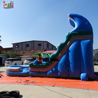 Toboggan aquatique gonflable commercial de 19 pieds, toboggan aquatique gonflable géant pour piscine