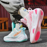 Chaussures de basketball unisexe For James, bottes de combat montantes antidérapantes aux couleurs coordonnées, baskets respirantes et amorties - Modèle