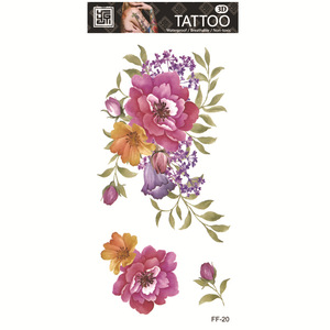 Nouveaux autocollants de <span class=keywords><strong>tatouage</strong></span> temporaire indiens imperméables, motifs floraux minimalistes, roses réalistes, vente en gros d'usine - Product Image 4