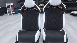Siège baquet de course en fibre de carbone personnalisé, inclinable, avec logo personnalisé, compatible avec les modèles A3, A5, A6, A7, A8, pour l'intérieur de voiture modifiée. - Product Image 4
