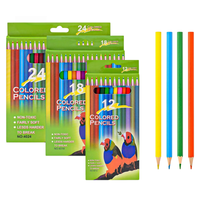 Ensemble de crayons de couleur à base d'huile, 12/18/24 couleurs, couleur brillante, dessin fluide, crayons de coloriage Non toxiques pour enfants, fournitures scolaires