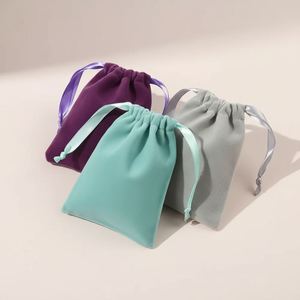 OEM Manufacture Wholesales Custom Logo Lash Jewelry Drawstring <b>Velvet</b> Pouch Cosmetics Packaging Bag - Product Image 5