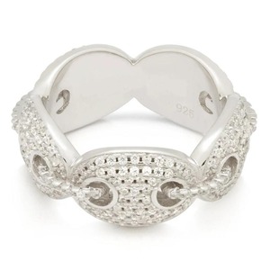 Anillo Redondo de Plata 925 Estilo Hip Hop, Anillo Moderno con Moissanita Redonda, Anillo de Diamante de Moissanita Estilo Rapero para Unisex - Product Image 3