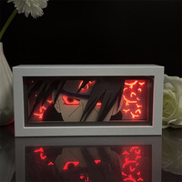 Lampe en papier découpé Anime Hokage, lampe rectangulaire en papier 3D, décoration de table pour chambre à coucher, dortoir, cadeau, cadre photo, peinture