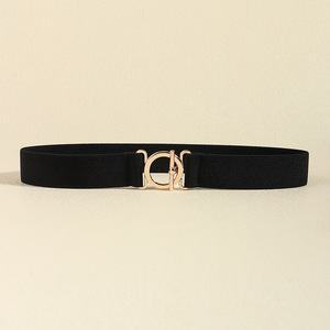 Nouvelle <span class=keywords><strong>ceinture</strong></span> décorative élégante pour <span class=keywords><strong>femme</strong></span>, style simple, élastique, <span class=keywords><strong>large</strong></span>, pour la taille, avec boucle en alliage doré, tendance - Product Image 6