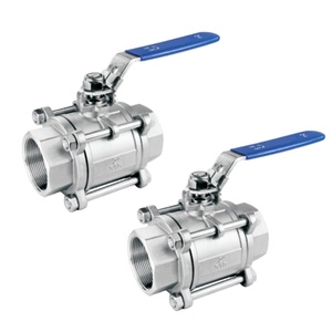 Conector de Bola de Acero Inoxidable de 3 Piezas con Rosca Hembra de 1/4"-4" 1000WOG para Soldadura a Tope - Product Image 1