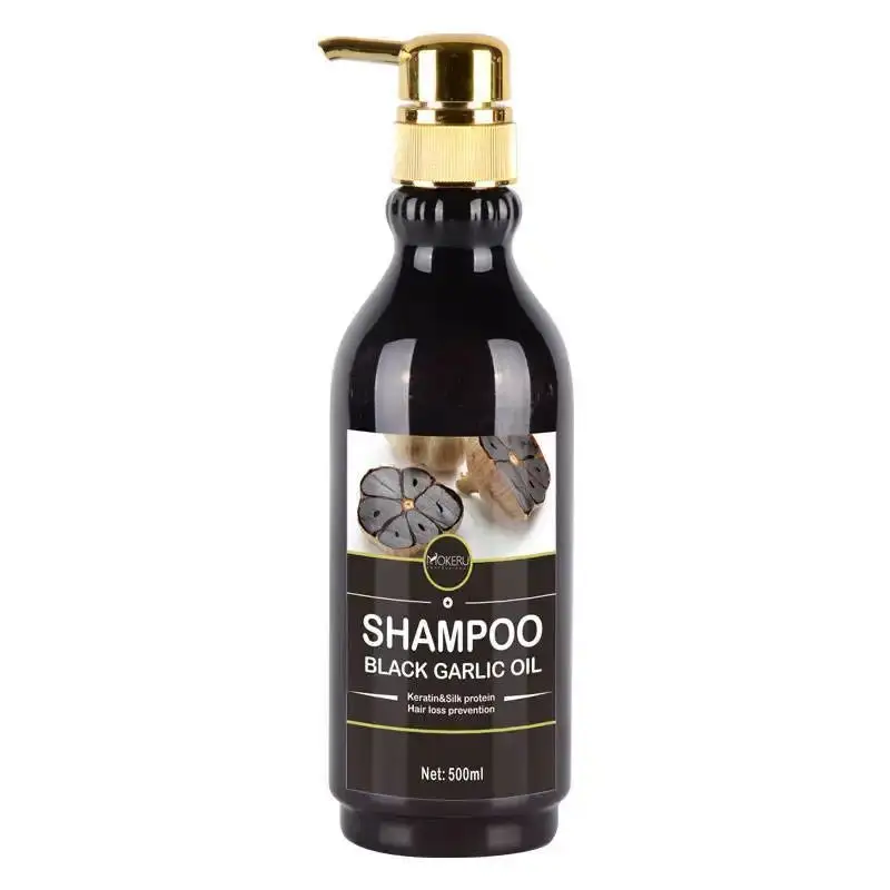 OEM/ODM Großhandel Mokeru Tiefreinigung flauschiges schwarzes Knoblauchöl-Haarshampoo auf Lager Werkspreis