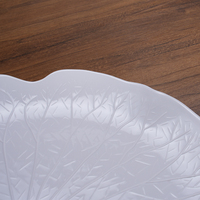 801 HuCheng assiette en plastique de qualité alimentaire personnalisée Imitation feuille de Lotus en forme de mélamine incassable plateau gastronomique durable