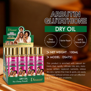Huile sèche non grasse Disaar en gros, <span class=keywords><strong>4</strong></span> types, pour peaux afro, enrichie en Vitamine C, Arbutine, Vitamine E et Curcuma, hydratante et pour massage corporel - Product Image 3