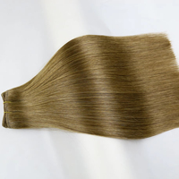 Extensions de cheveux humains de qualité supérieure, cuticules alignées, couleur brune, texture russe, tissage à la machine