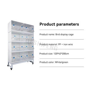 Yüksek kalite 120*42*200cm 4 katmanlar PP demir tel kalın siyah veya beyaz renk yeni stil yetiştiriciliği kuş kafesi - Product Image 6