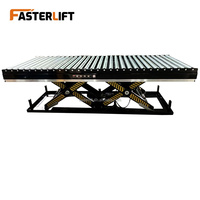 Table élévatrice à ciseaux électrique à plate-forme de levage fixe avec rouleau en option