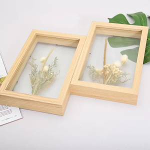 Handmade rắn gỗ tường nghệ thuật DIY 8x10 phong cách đơn giản hai mặt treo tường hoa khô Khung ảnh 6x8 hiển thị trang trí nội thất - Product Image 5