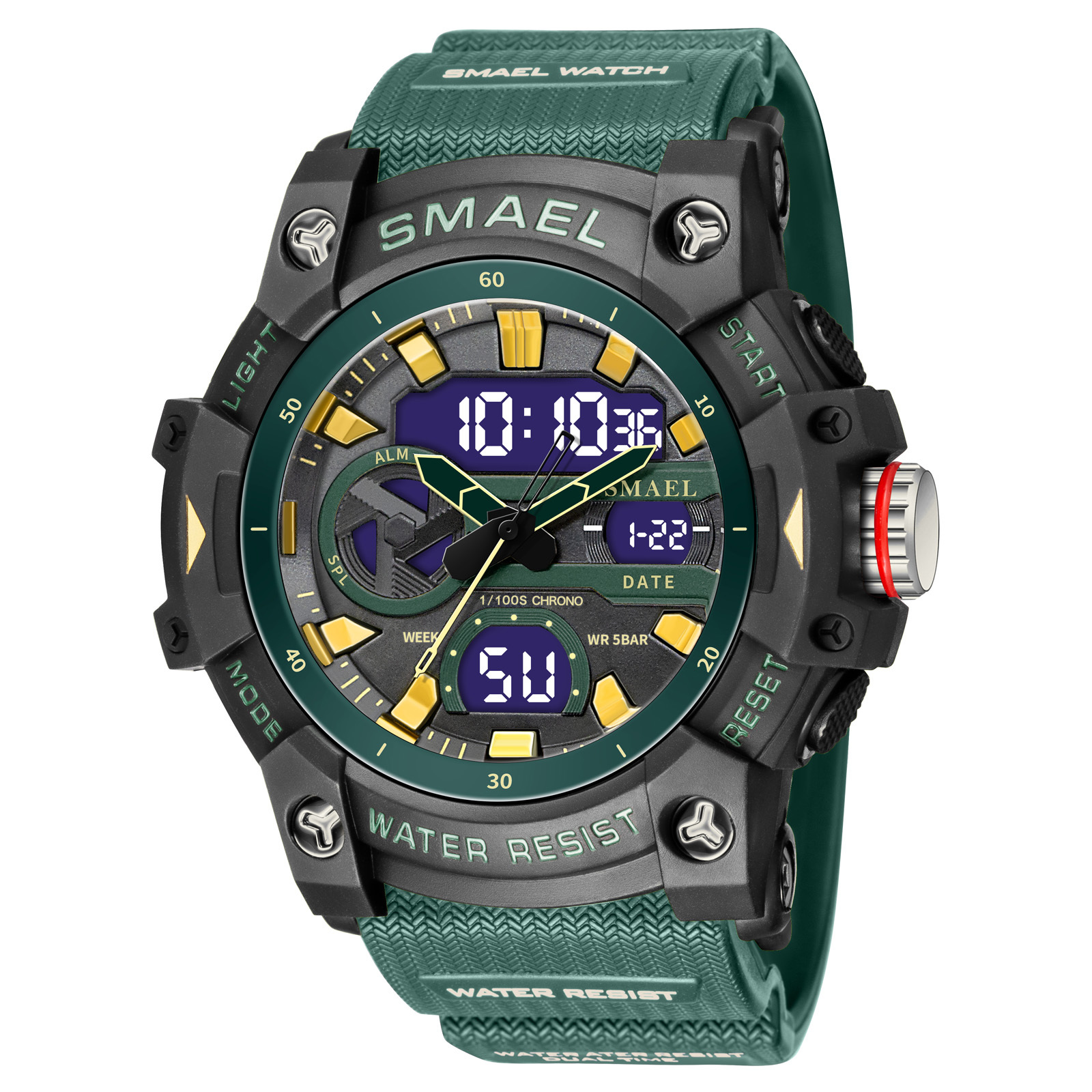 SMAEL 8086 メンズスタイリッシュ高品質スポーツデジタル腕時計 