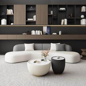 İtalyan Tarzı Hafif Lüks Suni Deri Çift Şezlong Kanepe Takımı Güzellik Salonu Oturma Odası Küçük Daire Otel İçin - Product Image 4
