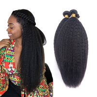 Non Remy Indian Kinky Straight Virgin Hair Bundles