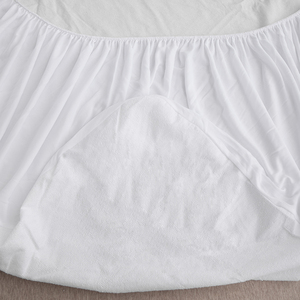 Alfombrilla de cama tejida hipoalergénica de algodón de rizo de bambú sin vinilo Protector de colchón impermeable para uso doméstico y hospitalario - Product Image 4