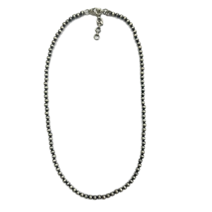 Collar Hecho a Mano de Plata de Ley con Cuentas Navajo Naturales Estilo Vintage, Cuentas Navajo de Plata de 6mm, Componentes para Joyería - Product Image 1
