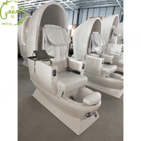 Excellent équipement de salon de beauté moderne, fauteuil de massage Shiatsu de luxe en forme d'œuf, fauteuil de manucure et de pédicure, siège vibrant, plateau de manucure