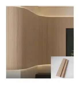 Silinder fleksibel desain melengkung panel dinding padat XXXXL bahan dekoratif serat kayu