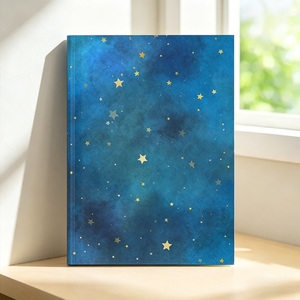 Quaderno con Copertina Rigida A5 Effetto Cielo Stellato, Diario con Stampa Galassia, Personalizzazione Logo Disponibile, per Negozi di Cancelleria - Product Image 1