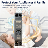 Interrupteur intelligent WiFi 63A 1P+N, disjoncteur MFZ, compteur d'énergie, surveillance kWh, minuterie, Tuya/SmartLife, relais miniatures de contrôle 6kA