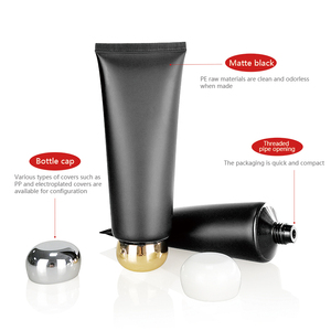 Logo personalizzato 50ml 100ml tubi cosmetici in plastica Flip Top Soft squeeeze nero bianco opaco per il viso crema per le mani BB - Product Image 6