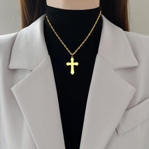 Fashion Jewelry Necklace Pendant Necklace Jewelry For Women Fine Jewelry Necklace Stainless Steel Necklace Simple <b>cross</b> shape - Product Image 2