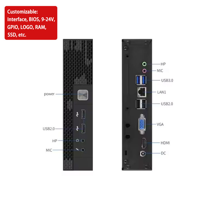Low Cost Intel I3 Metal Chassis Cheap Mini-PC 8G RAM 6 USB Micro PC VGA HD 128G SSD Mini Computer  Win 10/7 Linux Mini PC Linux