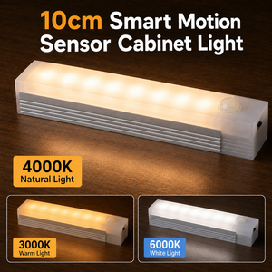 Rechargeable <b>Motion</b> <b>Sensor</b> Cabinet <b>Light</b> – Mini <b>LED</b> Under Cabinet <b>Light</b> <b>with</b> 3 Color Modes & Stepless Dimming - Product Image 1