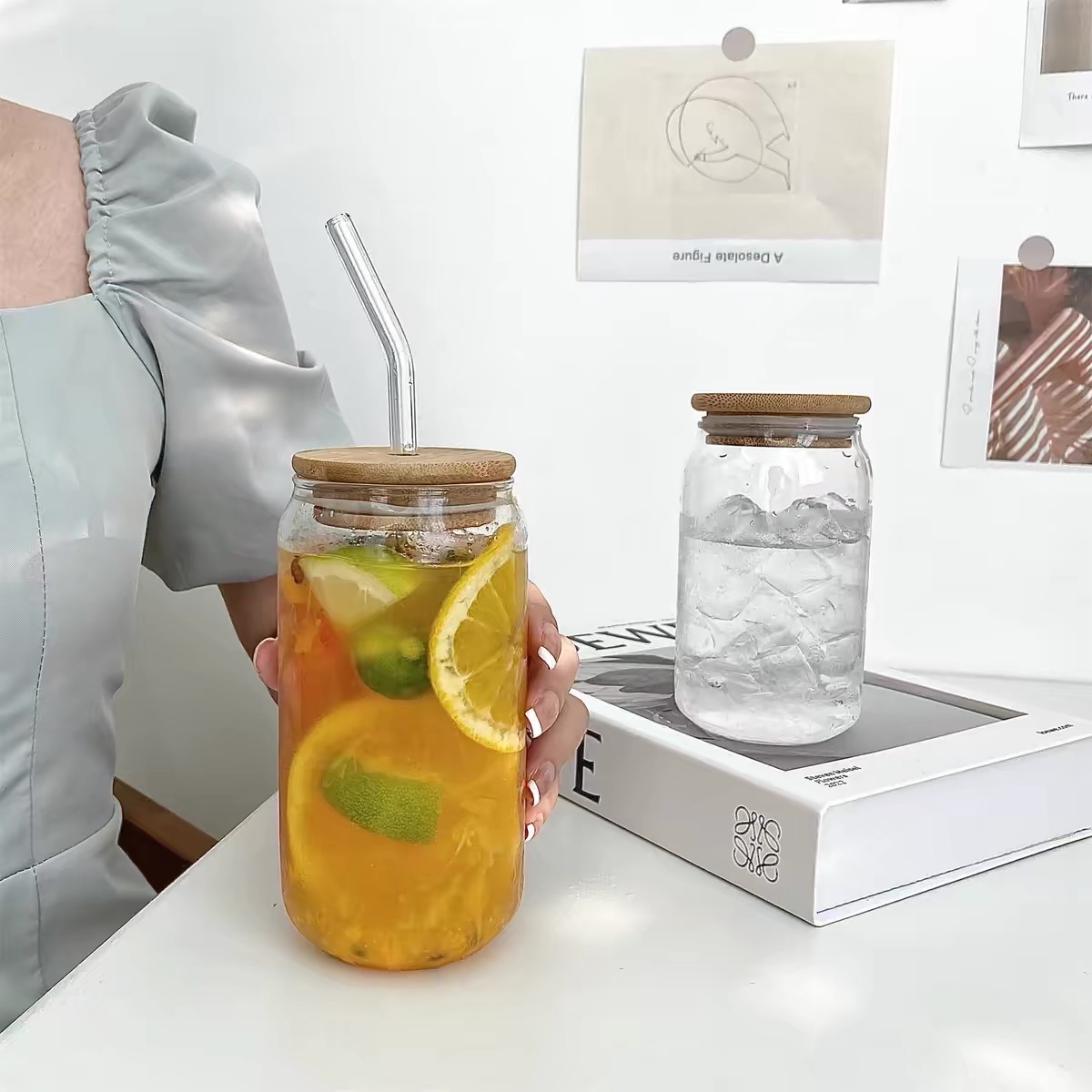 16oz 18oz Clear Beer Can Glasses - Modern Drinking Jars