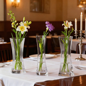 फैशनेबल फूल <span class=keywords><strong>vase</strong></span> घर सजावट के लिए छोटे आकार के स्पष्ट अनब्रेकेबल पीसी प्लास्टिक - Product Image 3