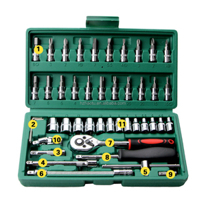 Bộ 46 Ổ Cắm Công Cụ Loại Bỏ Xe <span class=keywords><strong>Imperial</strong></span> Số Liệu Thiết Lập Với Tay Cầm Ratchet - Product Image 2