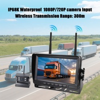 Sistema de Cámara Inalámbrica para Camiones, Monitor de 7 Pulgadas, Kit de Visión Trasera para Vehículos, Pantalla LCD, Asistencia de Marcha Atrás, DVR de Seguridad Solar