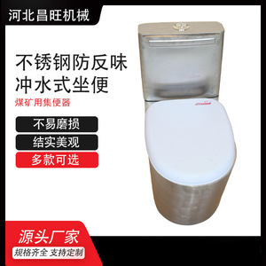 Toilette en acier inoxydable Changwang avec réservoir d'eau, anti-odeur, chasse d'eau, pour usage commercial - Product Image 4