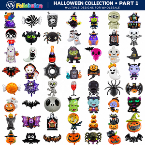 Set <span class=keywords><strong>di</strong></span> <span class=keywords><strong>Palloncini</strong></span> Decorativi Lucidi per Halloween a Tema Cartone Animato: Lettere, Fantasmi, Scheletri, Zucche e Ragni per Decorazioni Transfrontaliere - Product Image 3