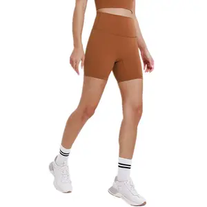 The New Nude Feeling Does Not Have The Awkward Line Pure Color Yoga Shorts Women'S Tight Stretch Sports Fitness Trousers