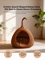 Lit pour chat en rotin tressé à la main, capsule suspendue, nid pour animaux en osier, perchoir surélevé, conception personnalisée OEM ODM, vente en gros
