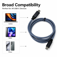 Pabrik Kabel Kustom Kabel Data USB-C Nylon Berkualitas Tinggi 100W 10Gbps PD Pengisian Cepat Tahan Lama Kabel Sinkronisasi Terjalin untuk Kamera